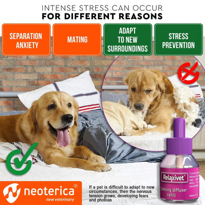 Dog Calming Pheromone Diffuser Refill 2 Pack Improved in Germany Anti Anxiety